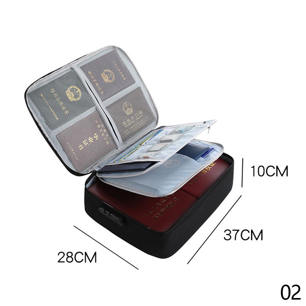Buy Large Capacity Multi-Layer Document Tickets Storage Bag with Lock ...