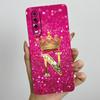 Back Cover For Huawei P30 ELE-L29 P 30 Pro VOG-L29 Crown Initial Letter Phone Case Liquid Soft Silicone Lens Protective Casing