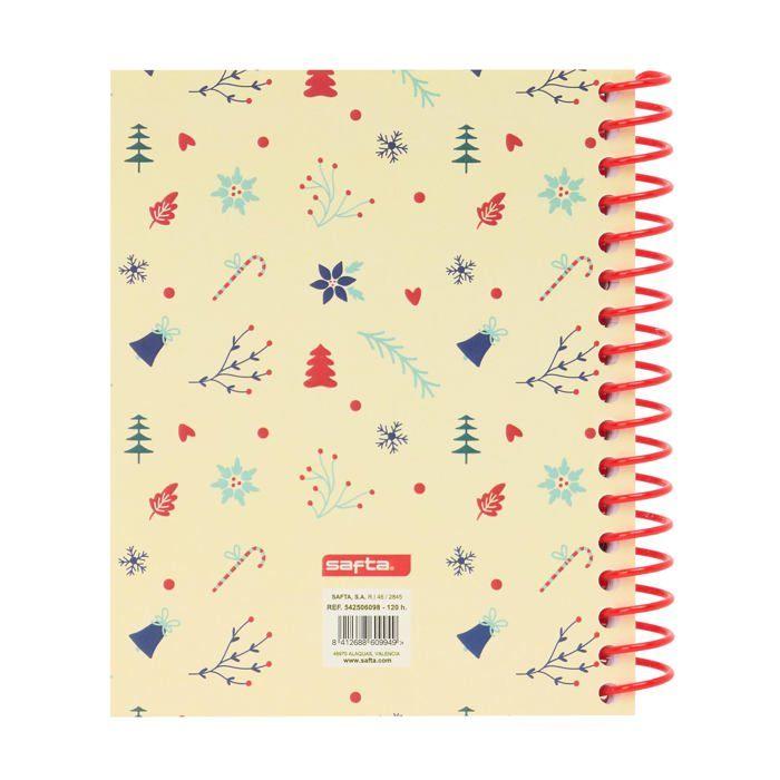 A6 Spiral Notebook - Safta - 120 Sheets - Hard Cover - 11.8x14.6 Cm - Navy Blue - Versatile - Durable