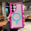 For Magsafe Clear Armor Bumper Glitter Phone Case For Samsung S26 S25 Ultra S24 Plus Wireless Charge Shockproof Protective Cover