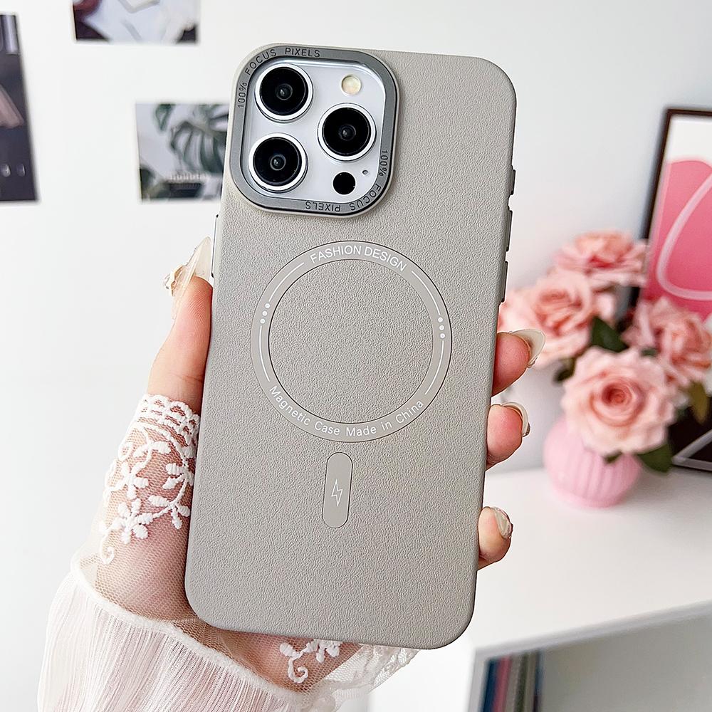

Titanium gray matte magsafe charging phone case for iPhone 16 15 14 13 Pro Max full scratch-proof magnetic hard back cover For iPhone 16 Pro
