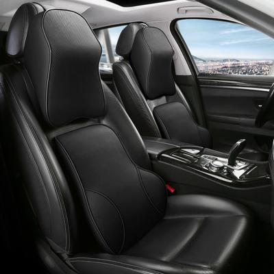 PU Leather Car Neck Pillow Memory Foam Auto Rear Seat Back Headrest Lumbar Supports Travel Cushion Cover Auto
