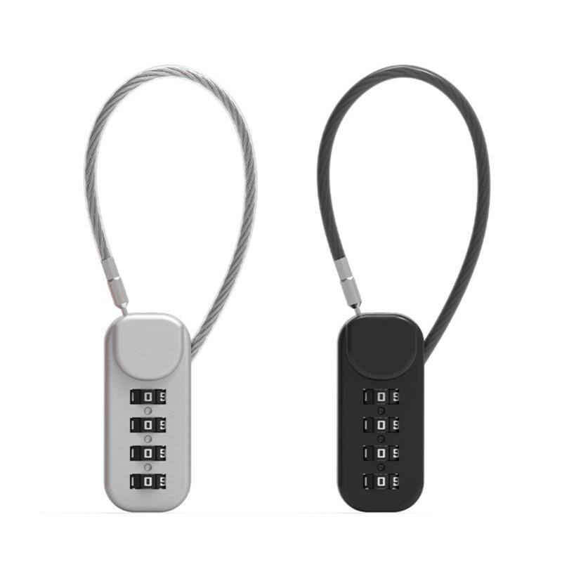 4 Digit Combination Code Number Lock With Spring Coil Wire Rope Colorful Code Lock for Travel Luggage Padlock Cabinet Locker