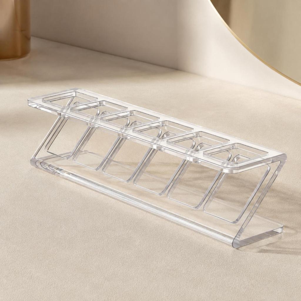 Acrylic Cosmetic Organizer Versatile Lipstick with Six Slots Easy to Clean Transparent