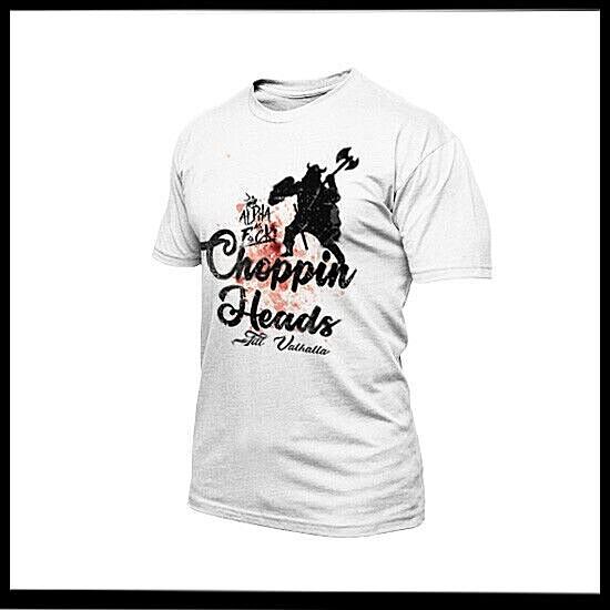

Barbarian T-shirt Viking Warrior alpha as choppin heads axe blood splatter tee M