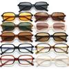 New Retro Square Small Frame Sunglasses Narrow Edge Sunshade Sunglasses for Women Simple Anti Blue Light Computer Eyeglasses