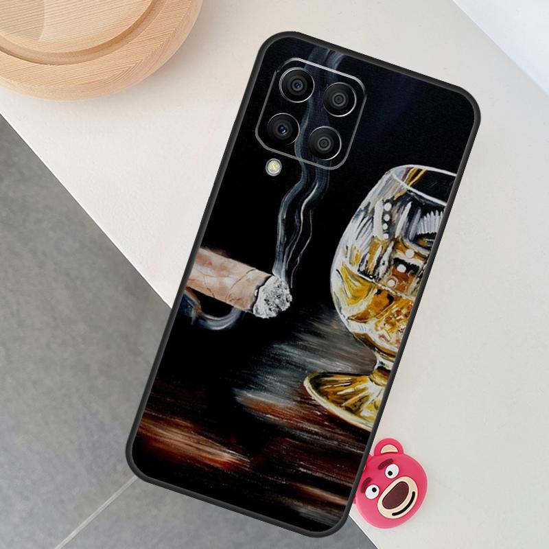 Cigar and Whiskey Case For Samsung Galaxy M12 M32 M52 M15 M35 M55 M31 M56 M36 M16 M06 M13 M33 M53 M14 M34 M54