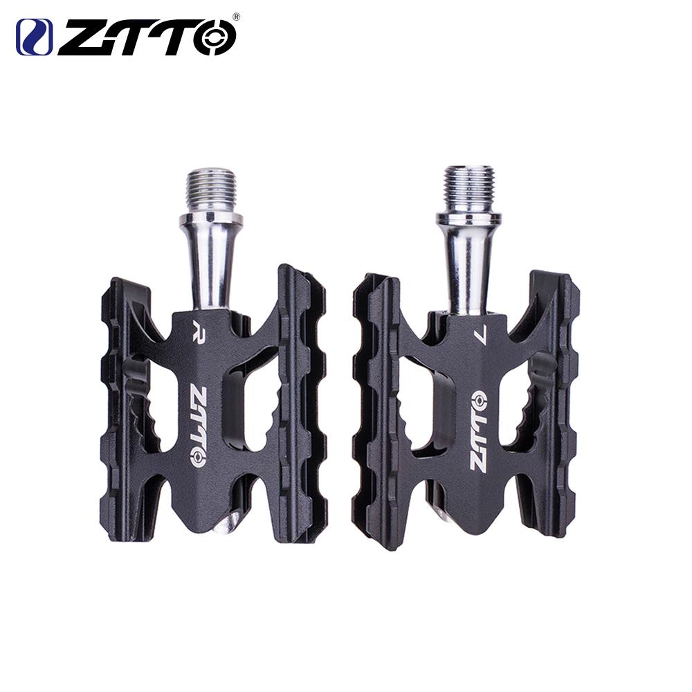 ZTTO Bicycle Pedal MTB Folding Bike Pedal Ultralight Anti-slip Pedal DU Bushing Sealed Bearing Kids Bike Pedals Aluminum Alloy чёрный
