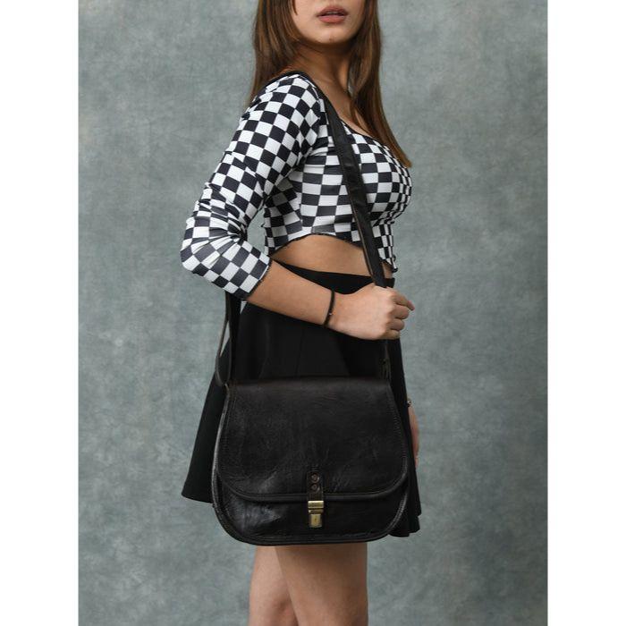 Black Crossbody leather   Bag