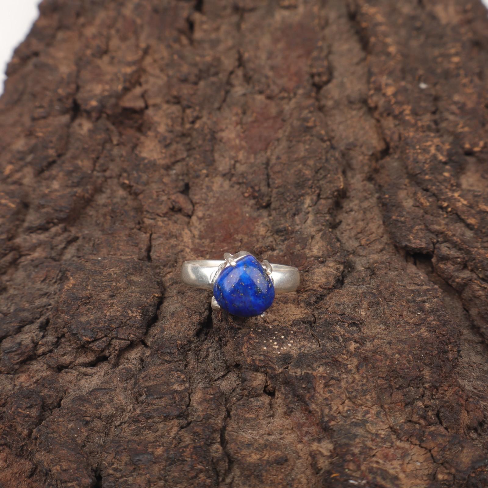 

Лазурит Драгоценный камень День сестер Подарок дочери Штабелируемое Трендовое кольцо Серебро 925 пробы RR-43-19 15