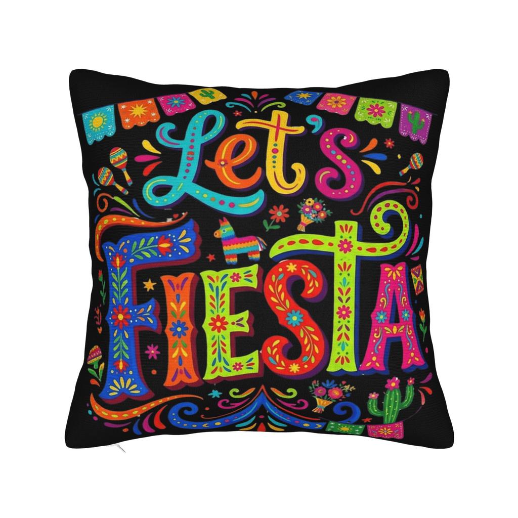 Let's Fiesta Cinco De Mayo  Pillow Covers Merchandise Printed Cushion Cover Decoration  Pillow Case Cover Home Multi Size