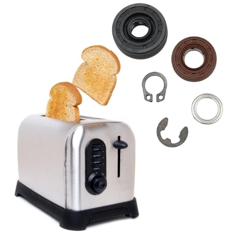 Premium Bread Maker Shaft Gasket and Metal Retaining Clip Set Oil Seals Suitable for Smooth and Efficient Operation