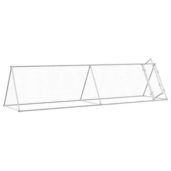 VidaXL Chicken Cage Silver 400x105x91 Cm Galvanized Steel, Chicken Coop, Chicken Run, Chicken Coop with Run, Hutch To 172558