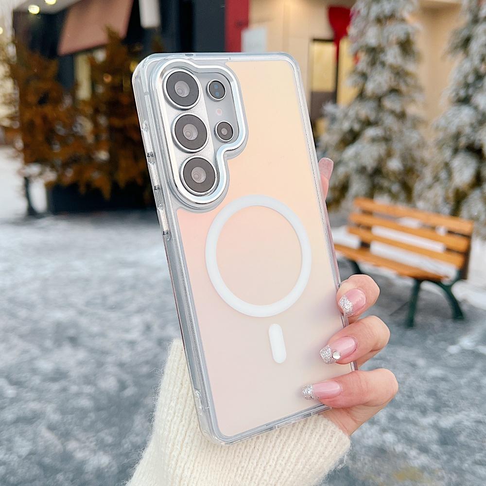 Gradient Dazzling For MagSafe Case For Samsung S25 S24 Ultra S25Edge FE S26 Ultra A56 A55 A36 5G A17 Metal Lens Hard PC Cover