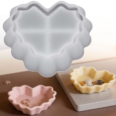 Heart Shape Plate Epoxy Siicone Mould Silicone Storage Tray Mold Storage Bowl Resin Mold Tool