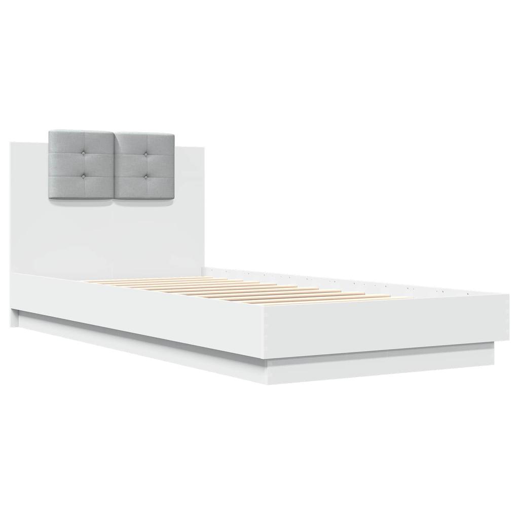 Bed Frame with Headboard White 80 x 200 cm Engineered Wood