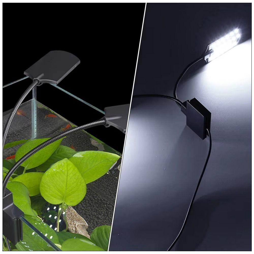 Flexible Bendable Fish Tank Clip Lamp White Light LED Aquarium Light  Aquatic Plants