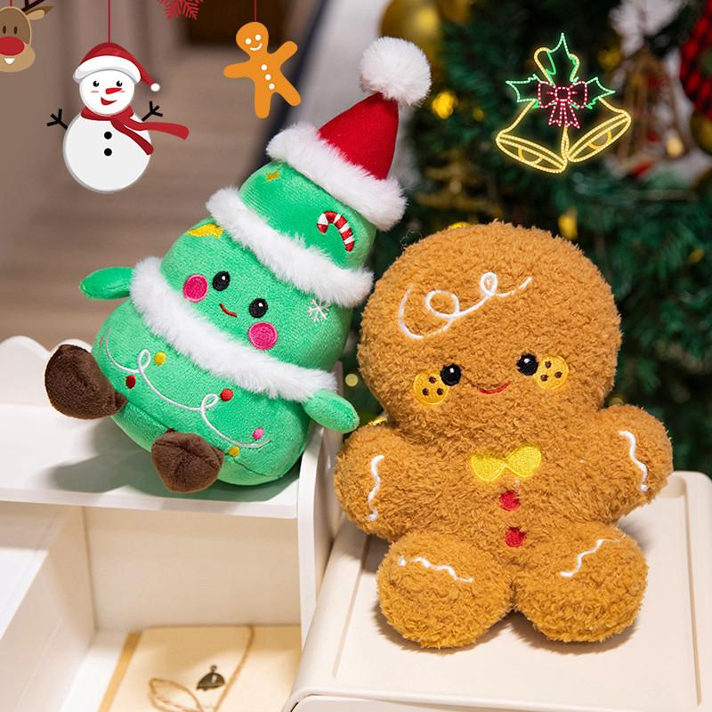 New Christmas Plush Toy Soft Pillows Cute Santa Claus Snowman Elk  Gingerbread Man Santa Claus Hat Home Decor Kid Xmas Gift