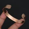 Magnetisches Kupfer Offenes Manschettenarmband für Damen & Herren Verstellbar Vintage Geometrisches Muster Armreif Eleganter Tägliches Trage Schmuck