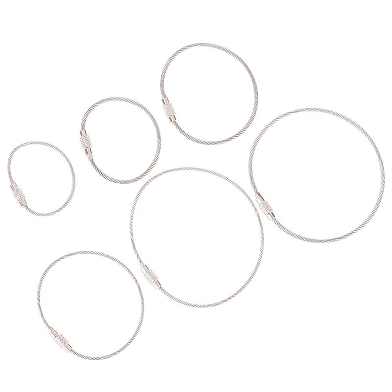 20Pcs Wire Rope Key Chain Stainless Steel Wire Keychain Carabiner Cable Key Ring