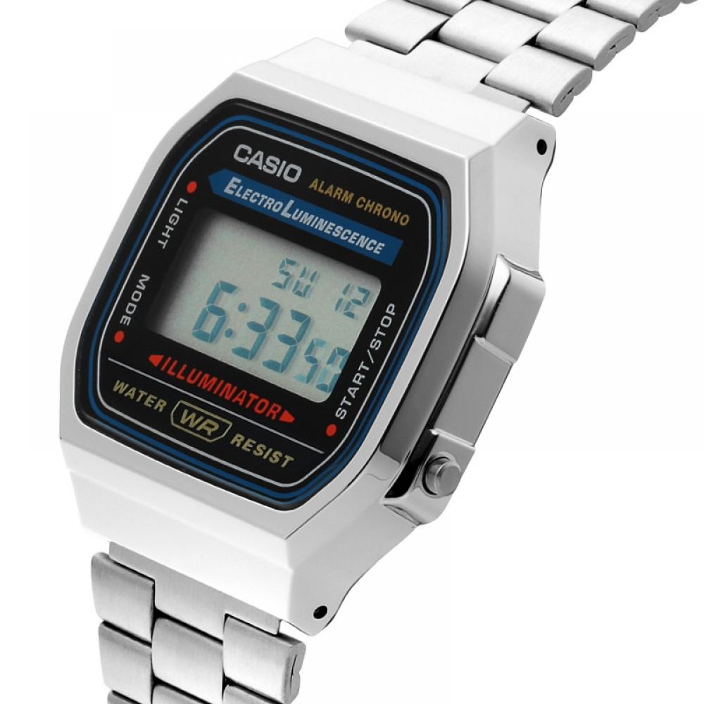 Casio A168wa 1wdf  A168wa 1w  Montre Métal Carrée Numérique Vintage Rétro Public