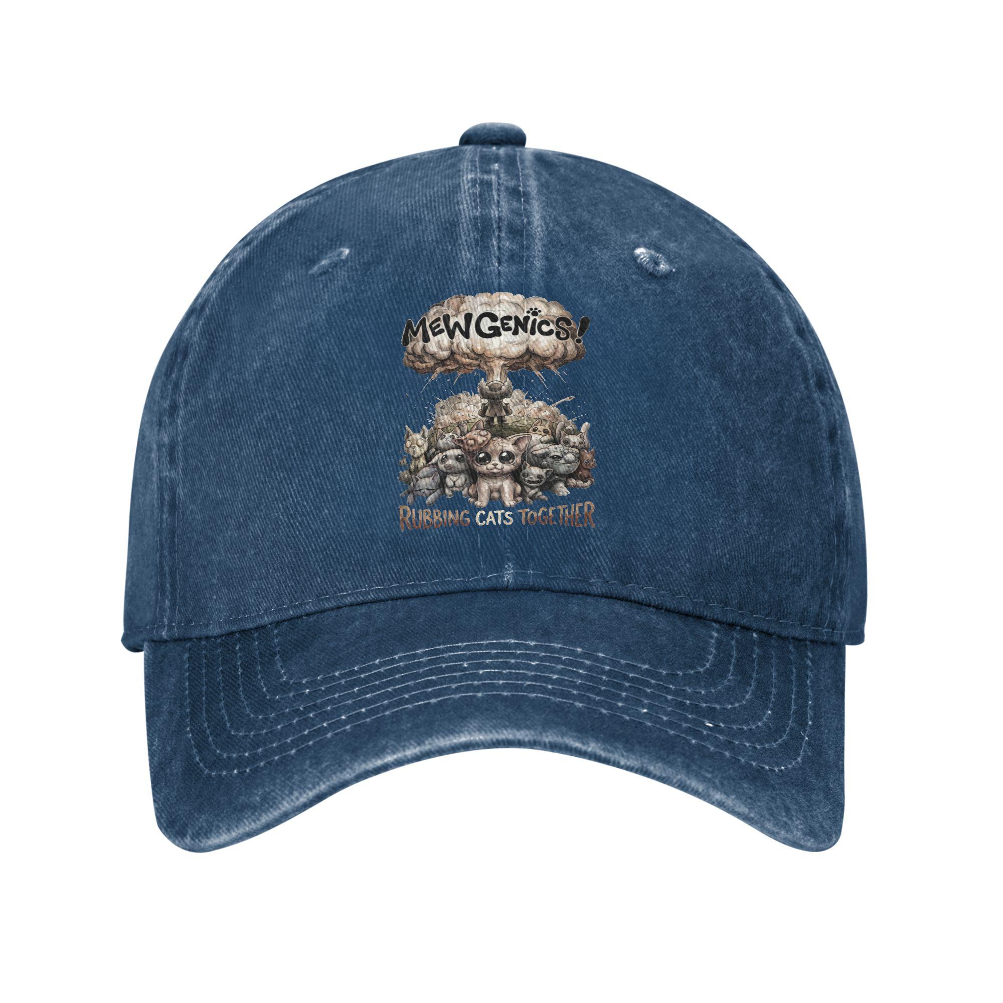 

Mutant Cats Mewgenics Roguelike 2026 Baseball Caps Vintage Distressed Cotton Snapback Cap for Men Women Adjustable Fit Caps Hat One Size темно-синього кольору
