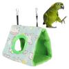 Fluffy Bird Nest House Dual Hooks Bear Pattern Hanging Hammock Bed Green Bottom Soft Flannelette Fabric Sleeping Bed For Hamster