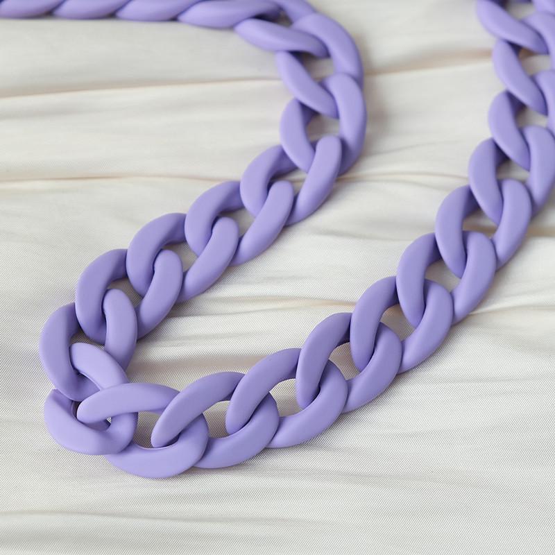 New Phone Accessory Detachable Lanyard Black Matte Crossbody Strap Long Phone Case Chains Acrylic Pendant Neck Solid Phone Chain