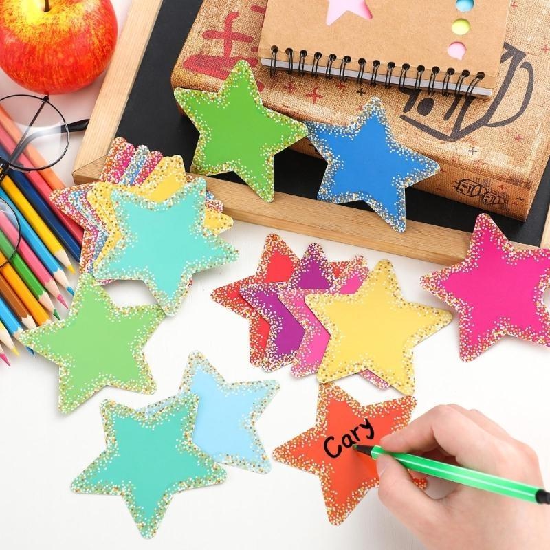 W89C 108Pcs Star Paper Cutouts for Classroom Bulletin Board Wall Decoration 5.5Inch