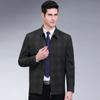Wool jacket men's spring and autumn jacket middle-aged and elderly thin lapel plaid top dad's outfit