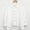 Shop   Women Collared Asymmetric Loose Fit Daily 3 4 Sleeves Blouse Shirt Dgb Wb