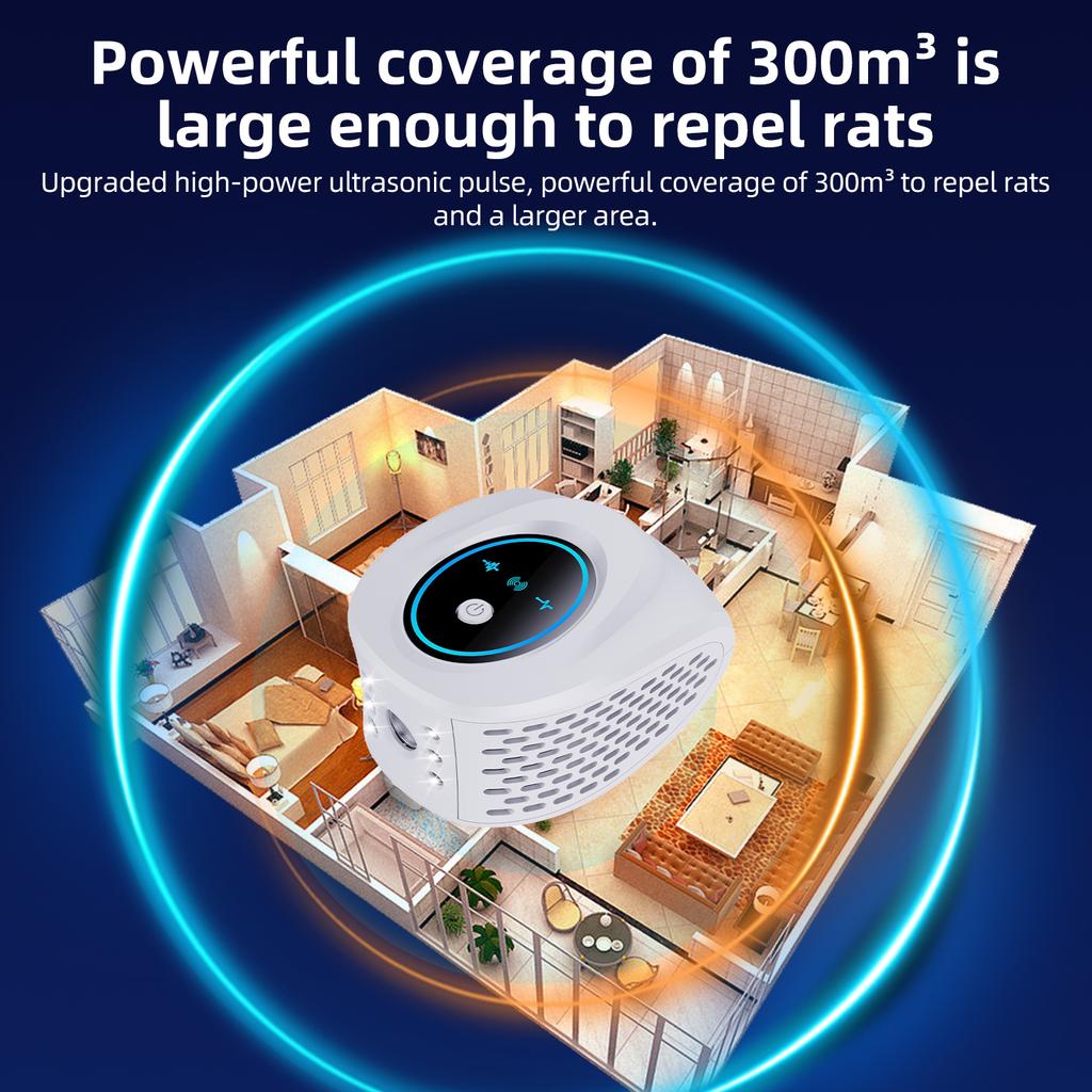 Mäuseabwehr für das Haus, Ultraschall-4-in-1-Schädlingsbekämpfer, vertreibt effektiv Mäuse, Fliegen und Kakerlaken