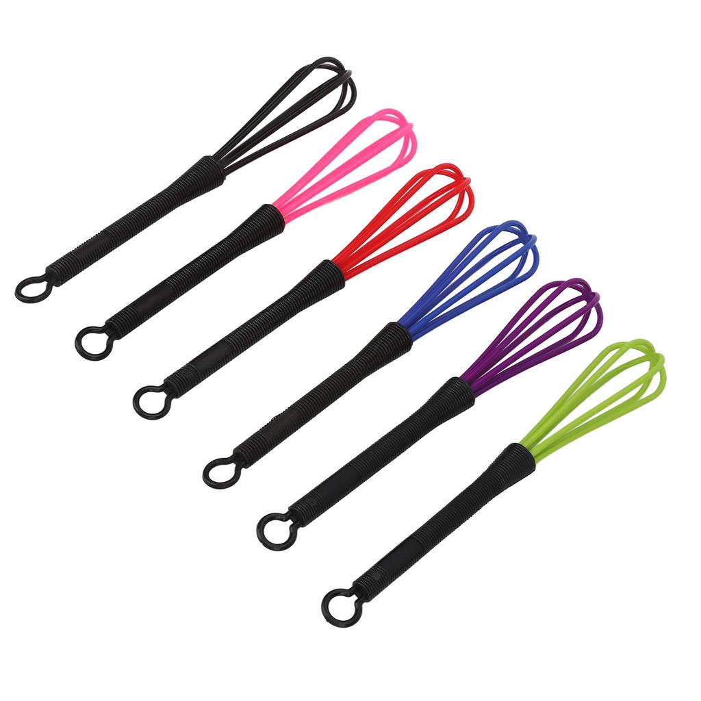 Haarfärbecreme Schneebesen Rutschfester Griff Kunststoff Ballon Schneebesen Werkzeug für Salon Küche 6 Stück