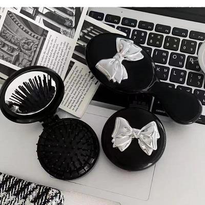 Cute Mini Folding Bow Comb with Air Cushion & Mirror