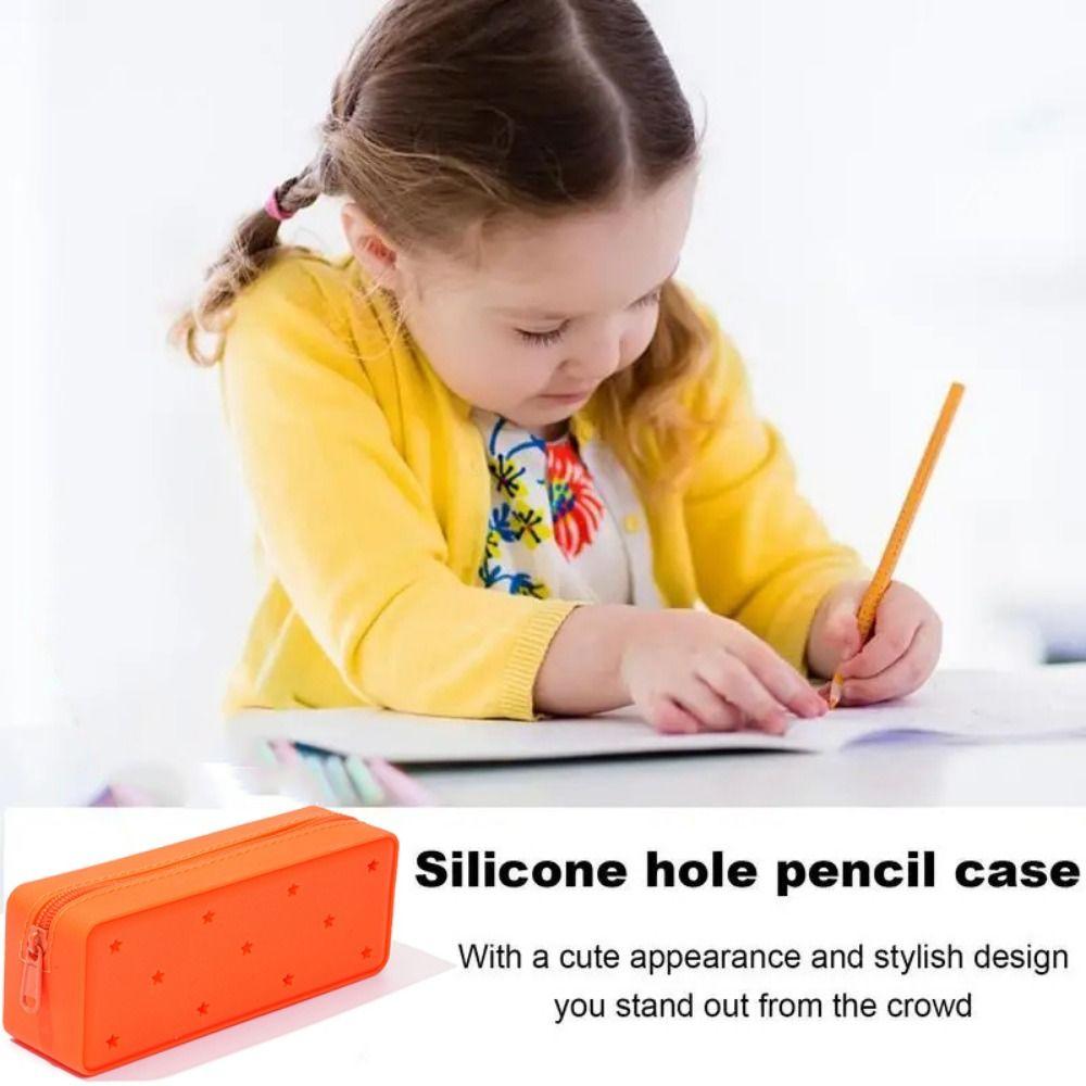 Breathable Silicone Pencil Case Waterproof Makeup Brush Holder Soft Pencil Pouch  Travel