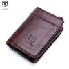 100% Genuine Leather and Cowhide Men's Short Multi-functional Card Holder with Anti-theft Brush Lining, Casual Business Pocket Wallet