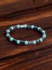 Natural Stone Bracelet Hematite & Turquoise Beads Geometric Irregular Shape for Vigour Protection Good Fortune Strength Jewelry