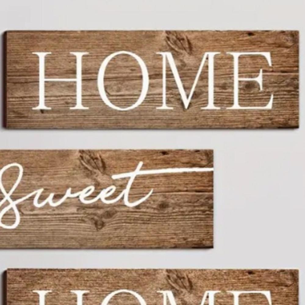 The Feeling of Returning Home Letters Sign Rustic Style English Letter Hanging Board  Wedding