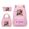 KPop Demon Hunters Character Colorful Backpack Three-Piece Set Rumi Mira Zoey HUNTR/X Saja Children'S Large Capacity Schoolbag