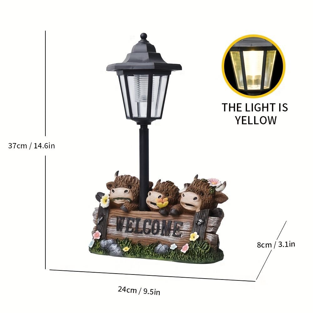 Solar Hexagonal Garden Light Animal Garden Ornament, Ranch Park Outdoor Flower Bed Decorative Light