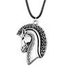 Running Horse Pendant Elephant Necklace Equestrian Western Jewelry With 45cm Leather Chain