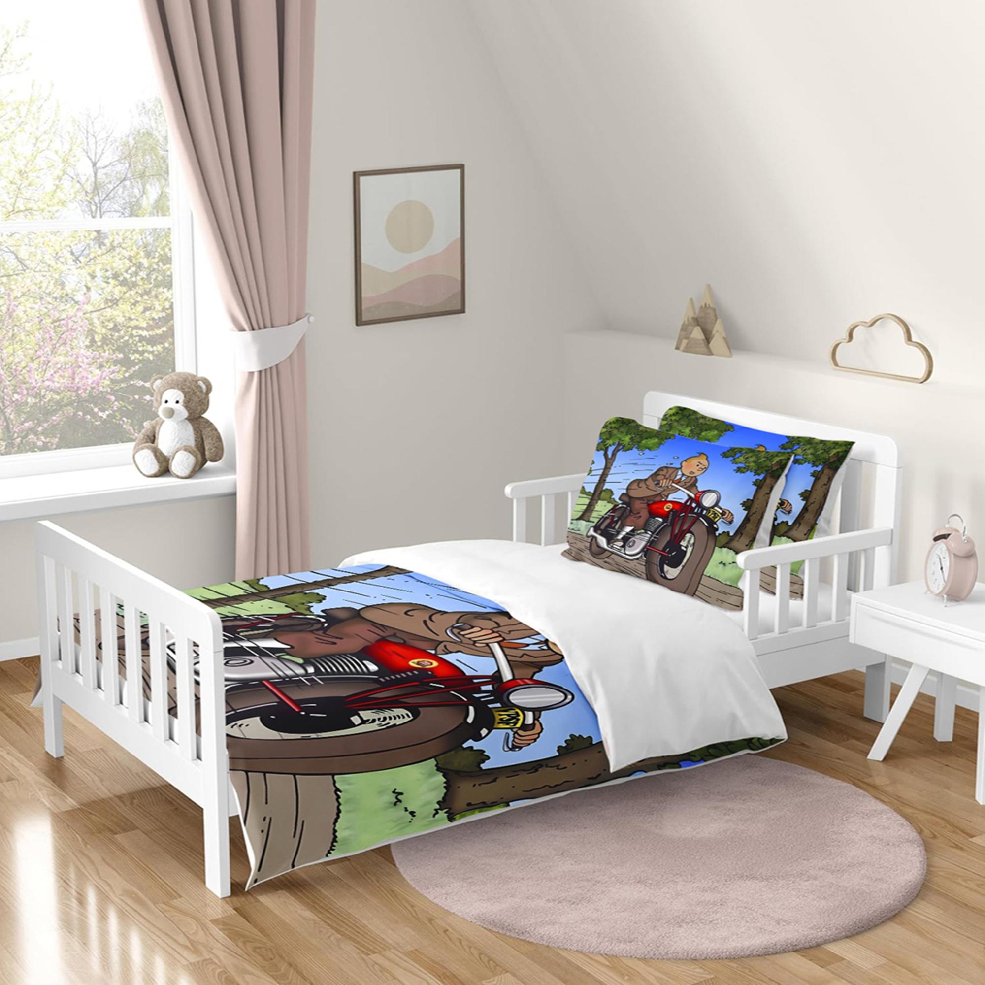 Ensemble de literie Les Aventures de Tintin Housse de couette Dessin animé Adulte Garçon Fille Décoration de chambre d'enfant Simple Double Grande Taille 90x200cm gray