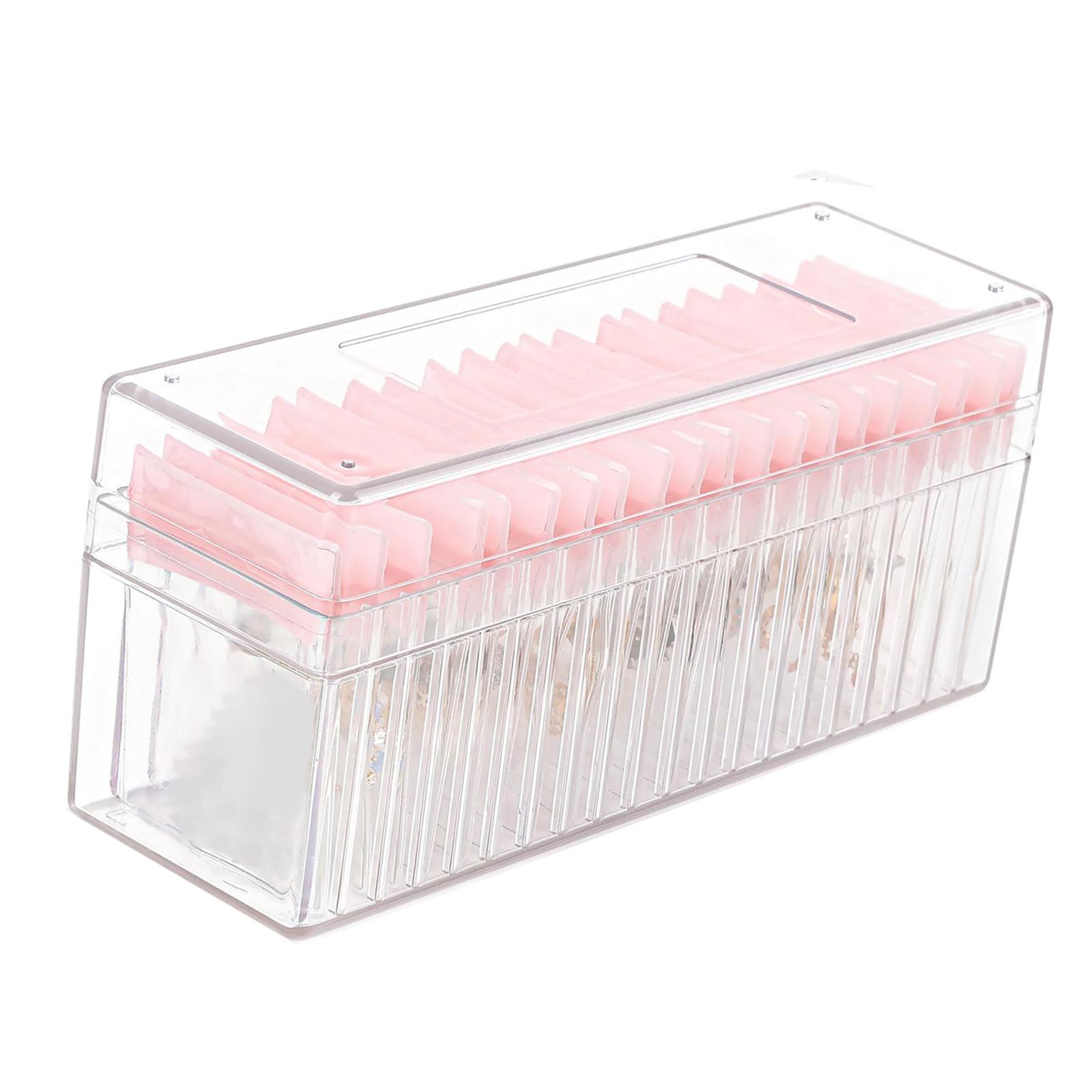 

Jewelry Organizer Box with 20 PVC Bags Portable Case Clear Jewelry Display Box Suitable for Earrings Rings Necklaces розовый