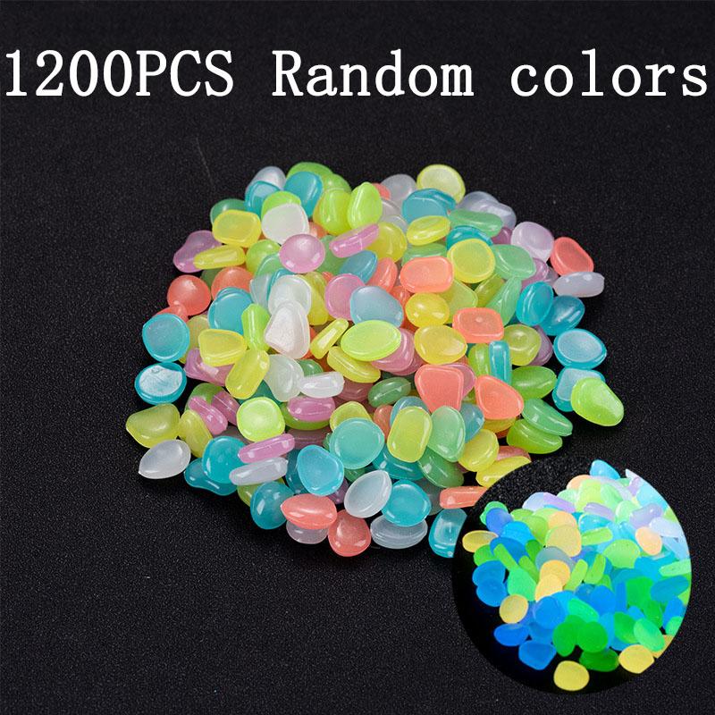 1200PCS Luminous Garden Pebbles Rocks are suitable for courtyard and walkway decoration, DIY Blue Decorative Glowing Stones