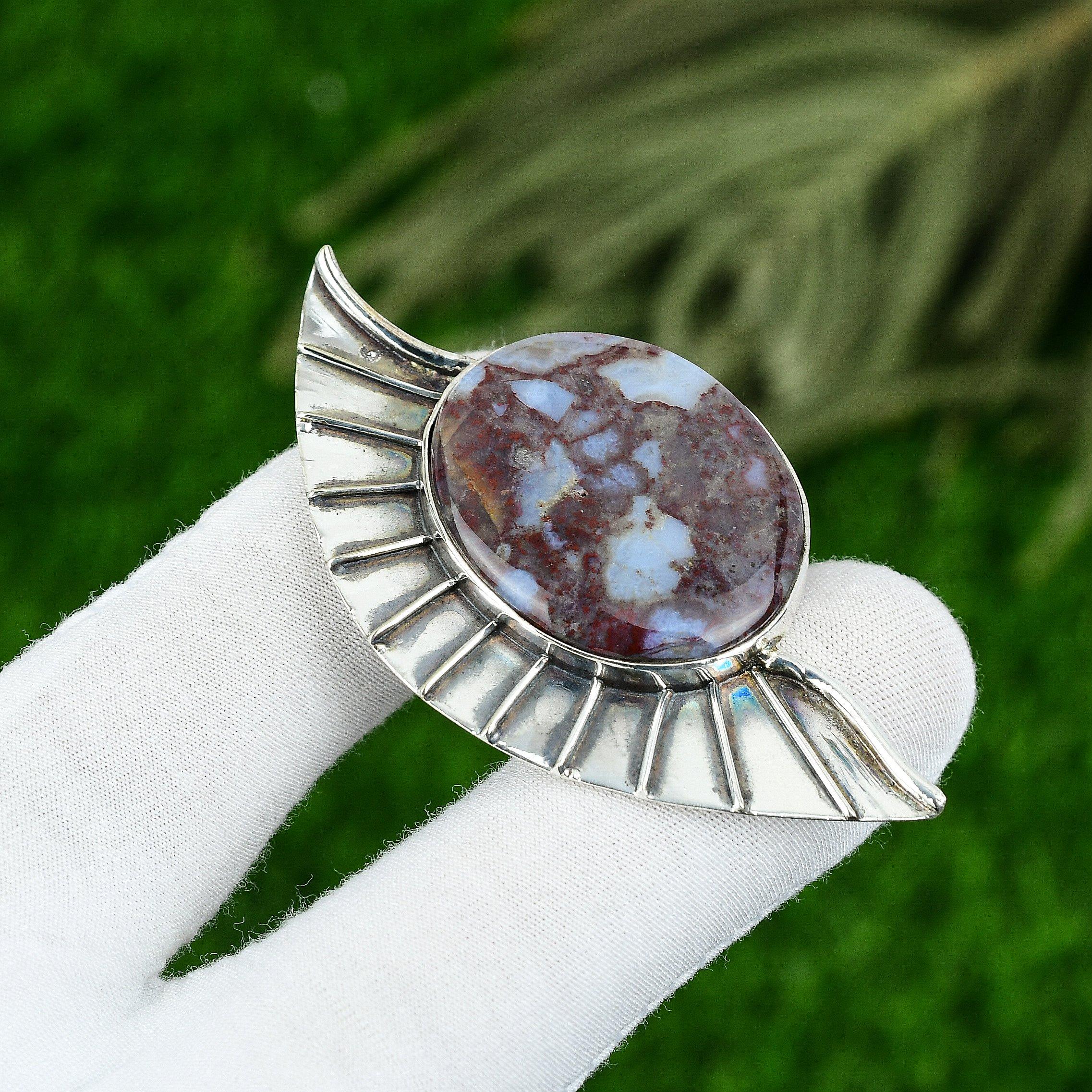 

Daughters Day Deal 925 Sterling Silver Rainbow Jasper Gemstone Pendant Jewelry