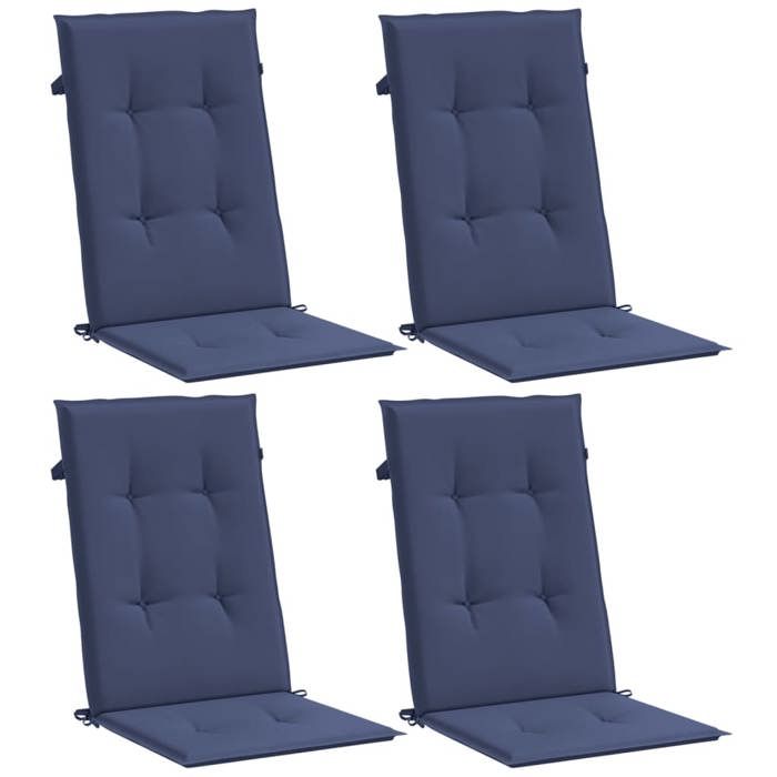 VidaXL Set of 4 High Back Chair Cushions, Waterproof Seat Pad, Garden Cushion, Outdoor Decoration 378612