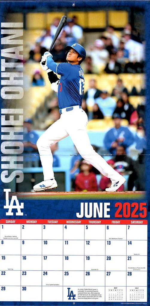 Shohei Ohtani 2025 Wall Calendar X 30 28 Major League Baseball Tri-X (Imported) (60 Cm, Pages) Baseball,