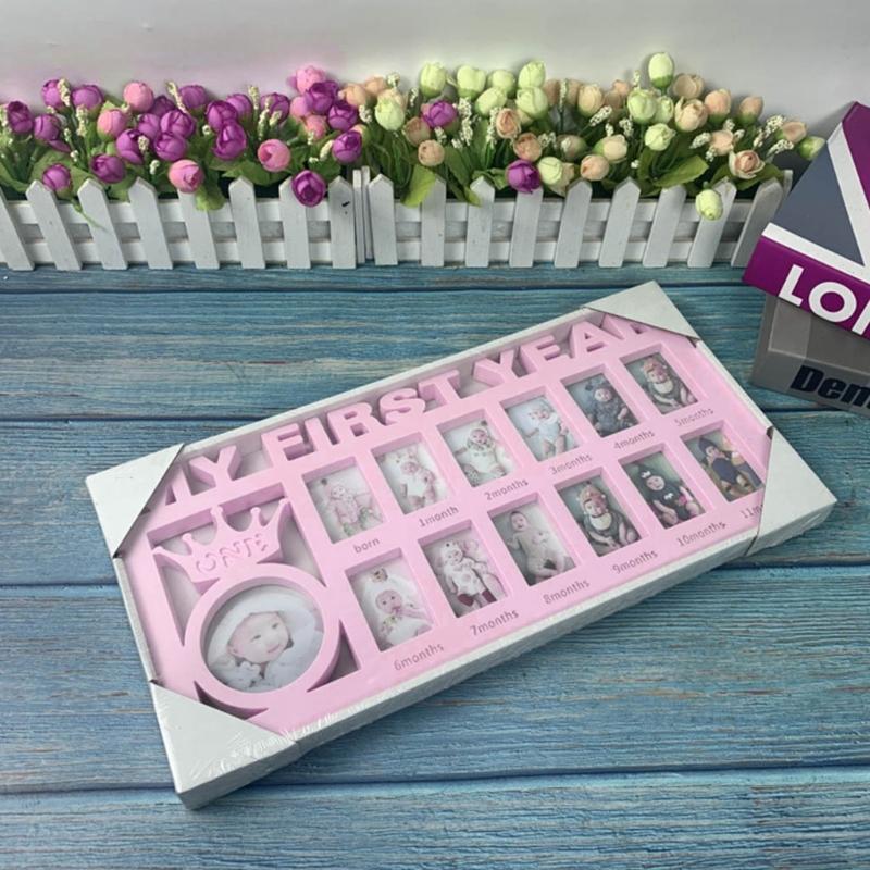 First Year Milestone Photo Frame Souvenirs My First Year Baby Keepsake Frame for Photo Memories 0-12 Months Pictures