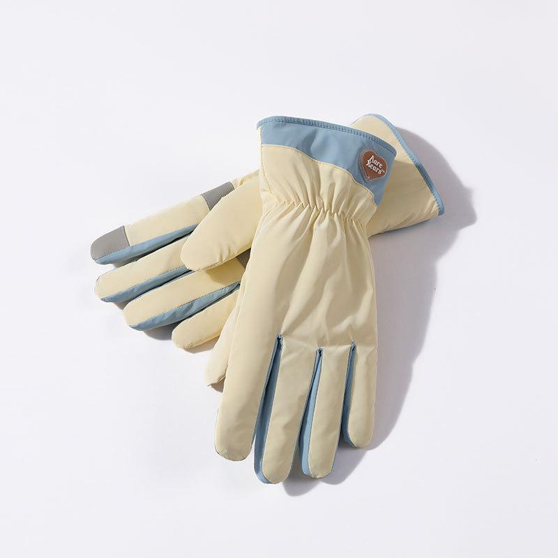Warm Gloves for Women's Cloud Fleece Gloves Outdoor Cycling Bows Non Slip Students Cold Proof Touch Screen Winter Gloves