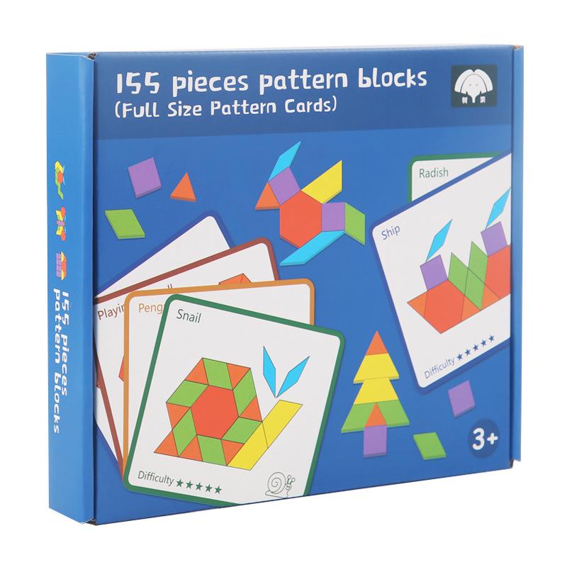 Creative 155-Piece Early Education Geometric Tangram Puzzle for Children